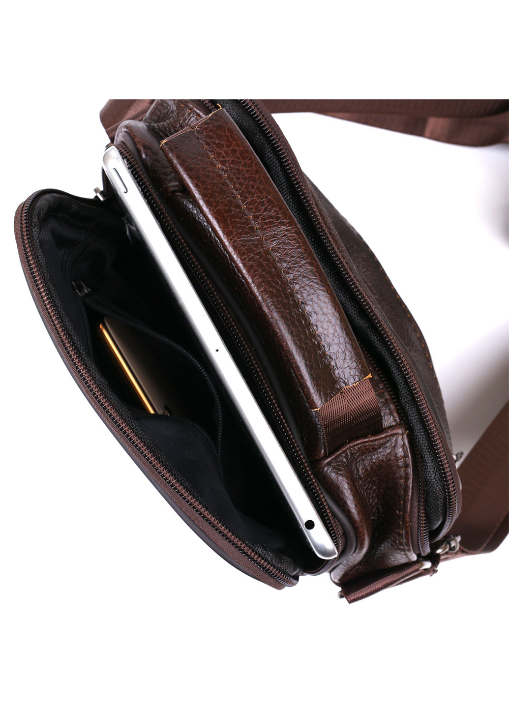 Чоловіча шкіряна сумка 19х21х8 см Vintage (253491236)