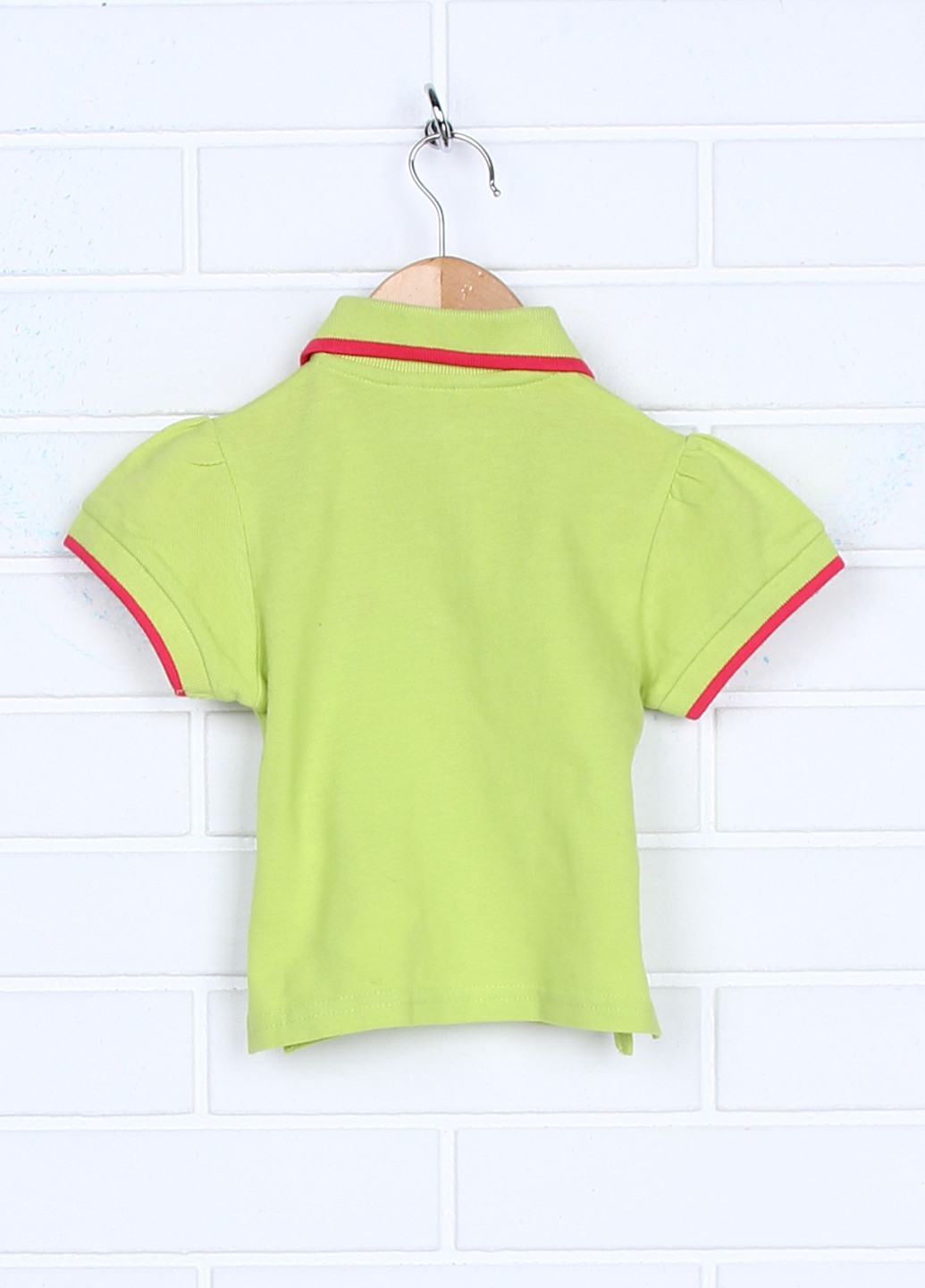 Салатовая детская футболка-поло для девочки Color Kids с рисунком