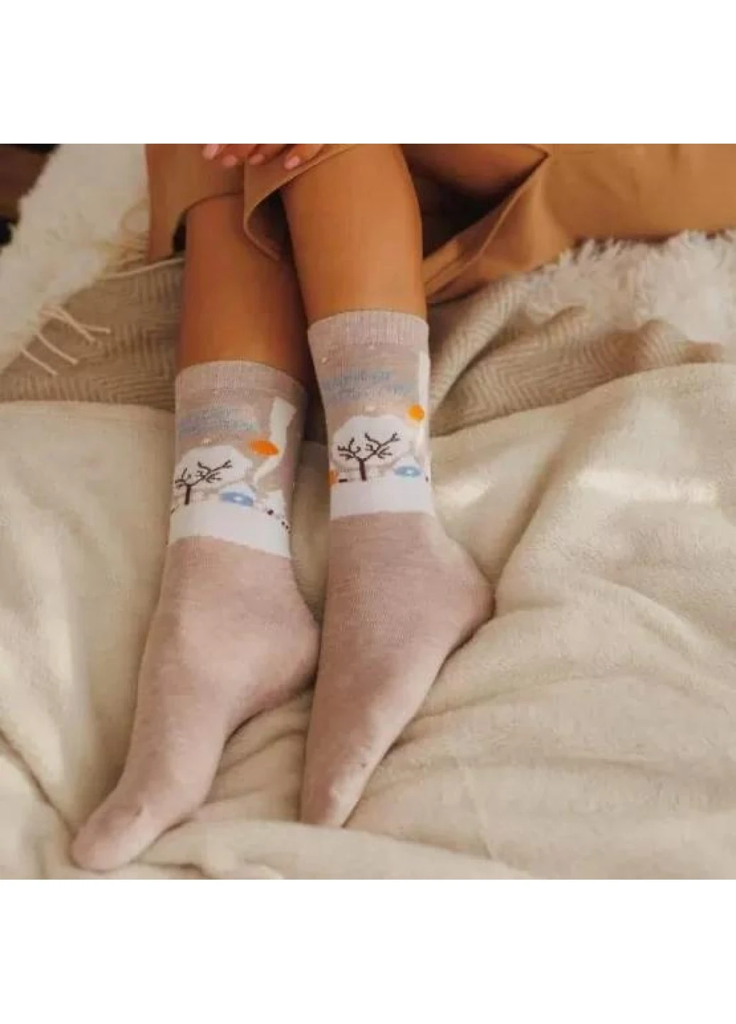 Білі шкарпетки V&T Socks анімалістичні (251852275)