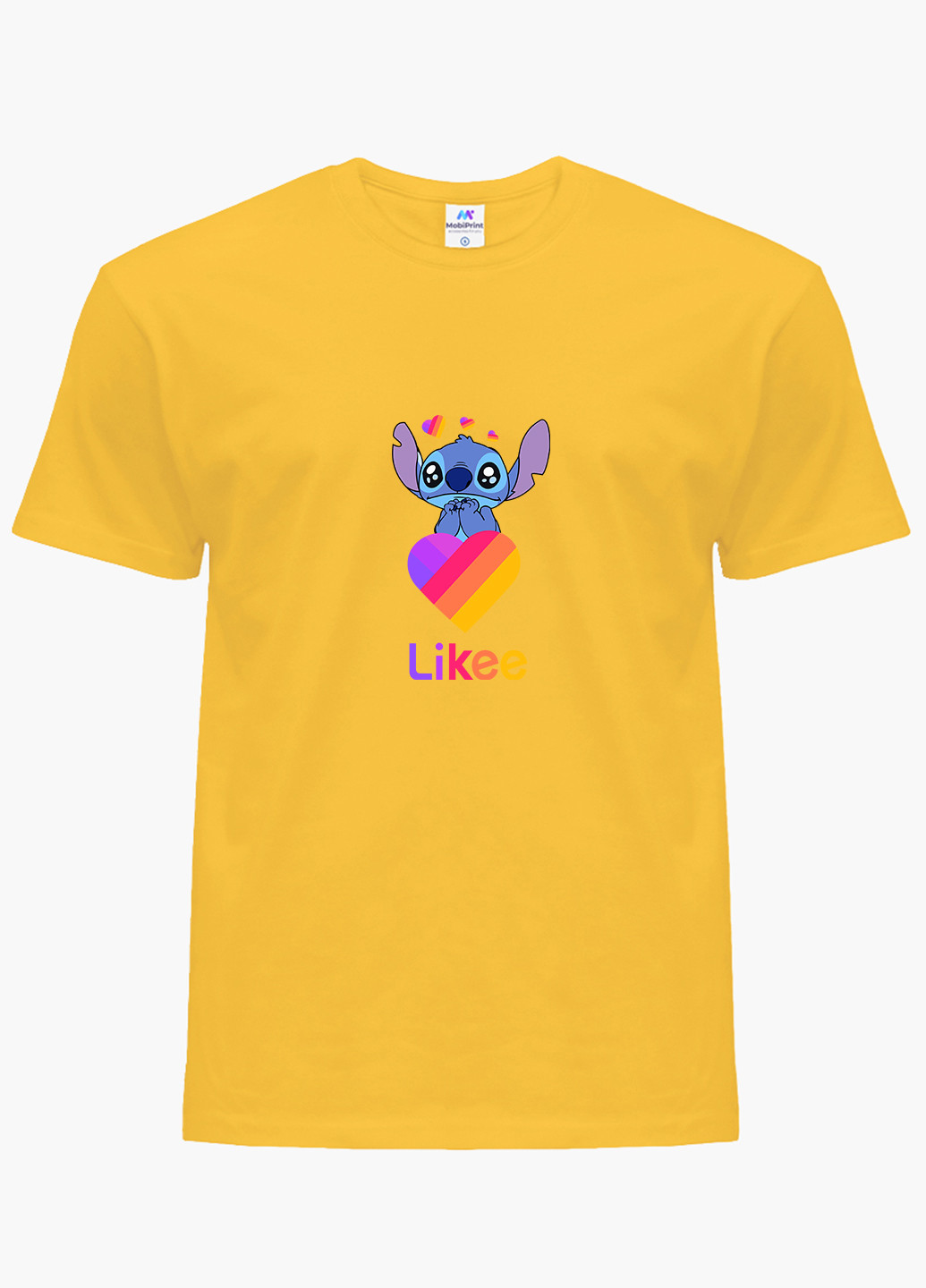 Жовта демісезонна футболка дитяча стіч лайки (stitch likee) (9224-1596) MobiPrint
