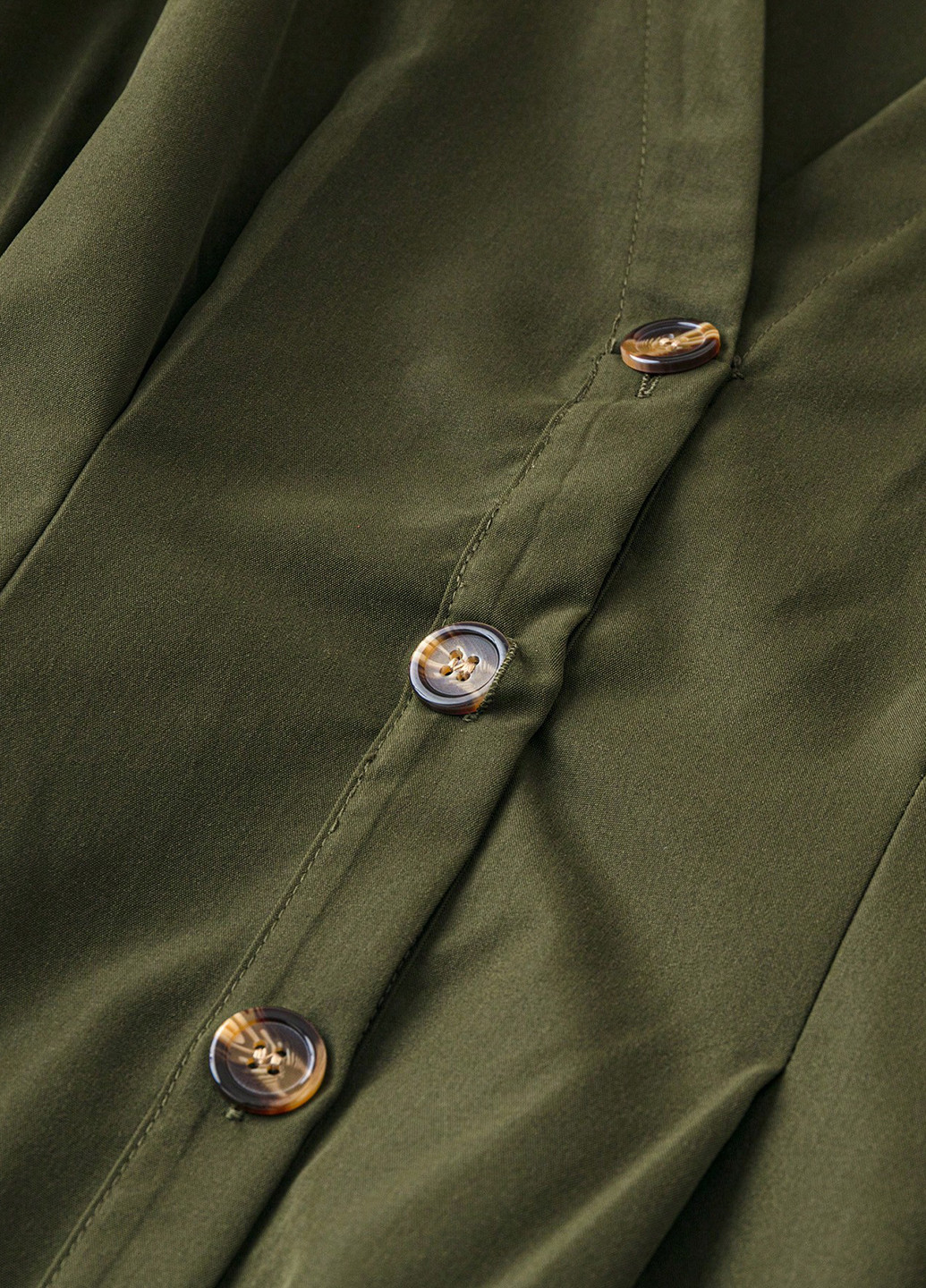 Оливкова (хакі) кежуал сукня сукня-сорочка, кльош SHEIN однотонна