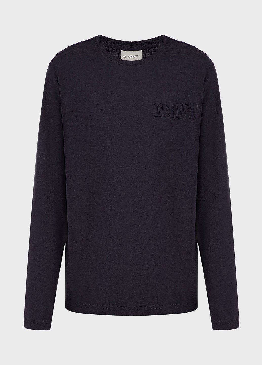 Синий демисезонный кэжуал лонгслив Gant однотонный