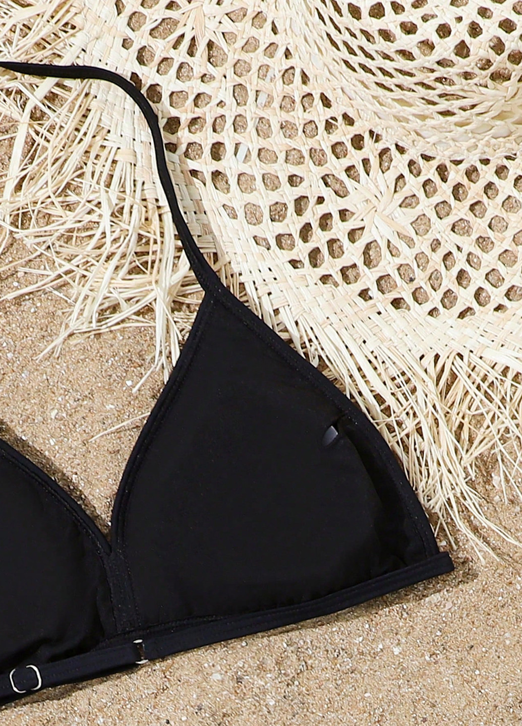 Чорний літній купальник (ліф, трусики, парео) бікіні, роздільний SHEIN