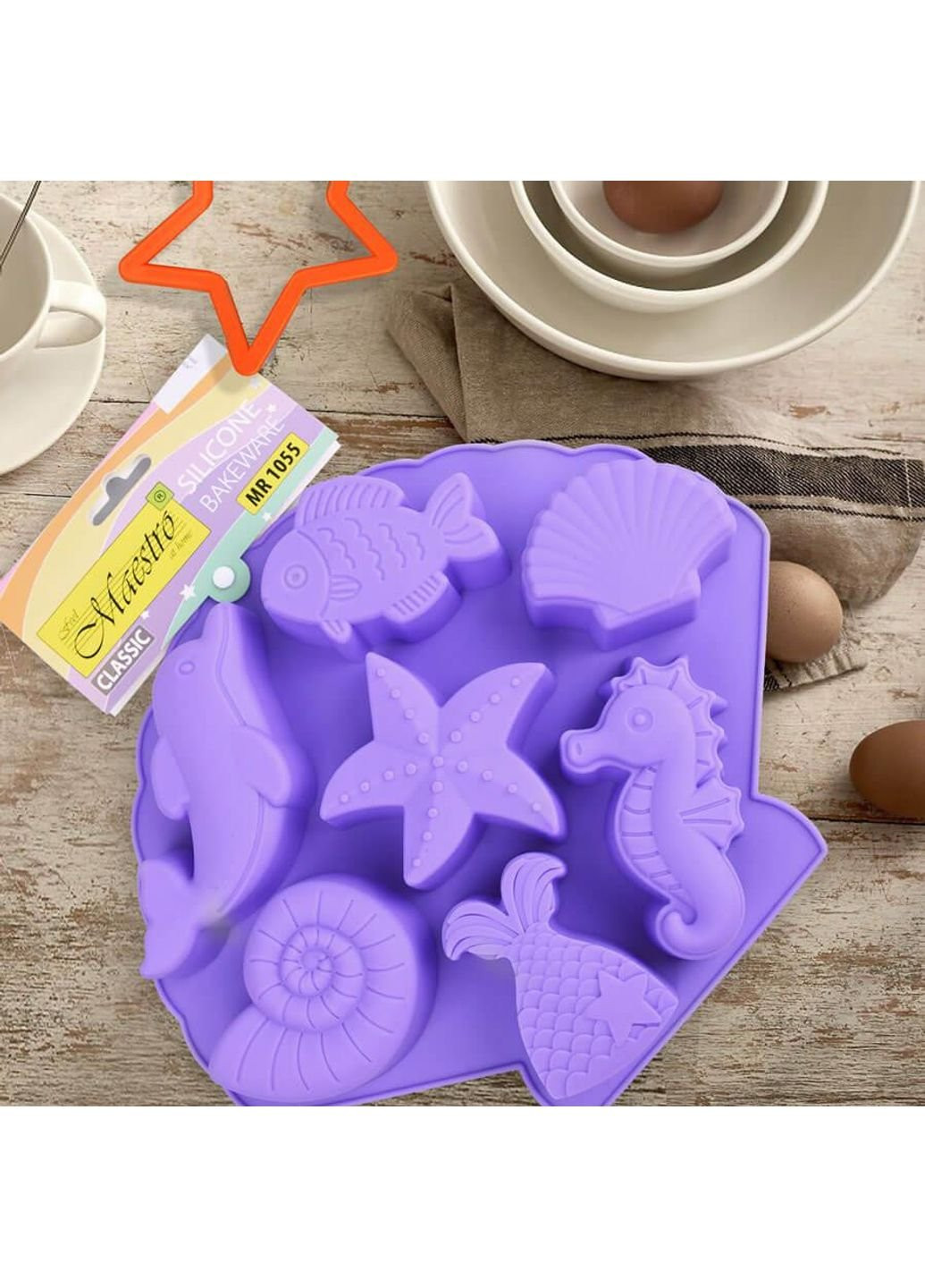 Форма для выпечки кексов Морская жизнь MR-1055 25х20,7х3 см Maestro (253624046)