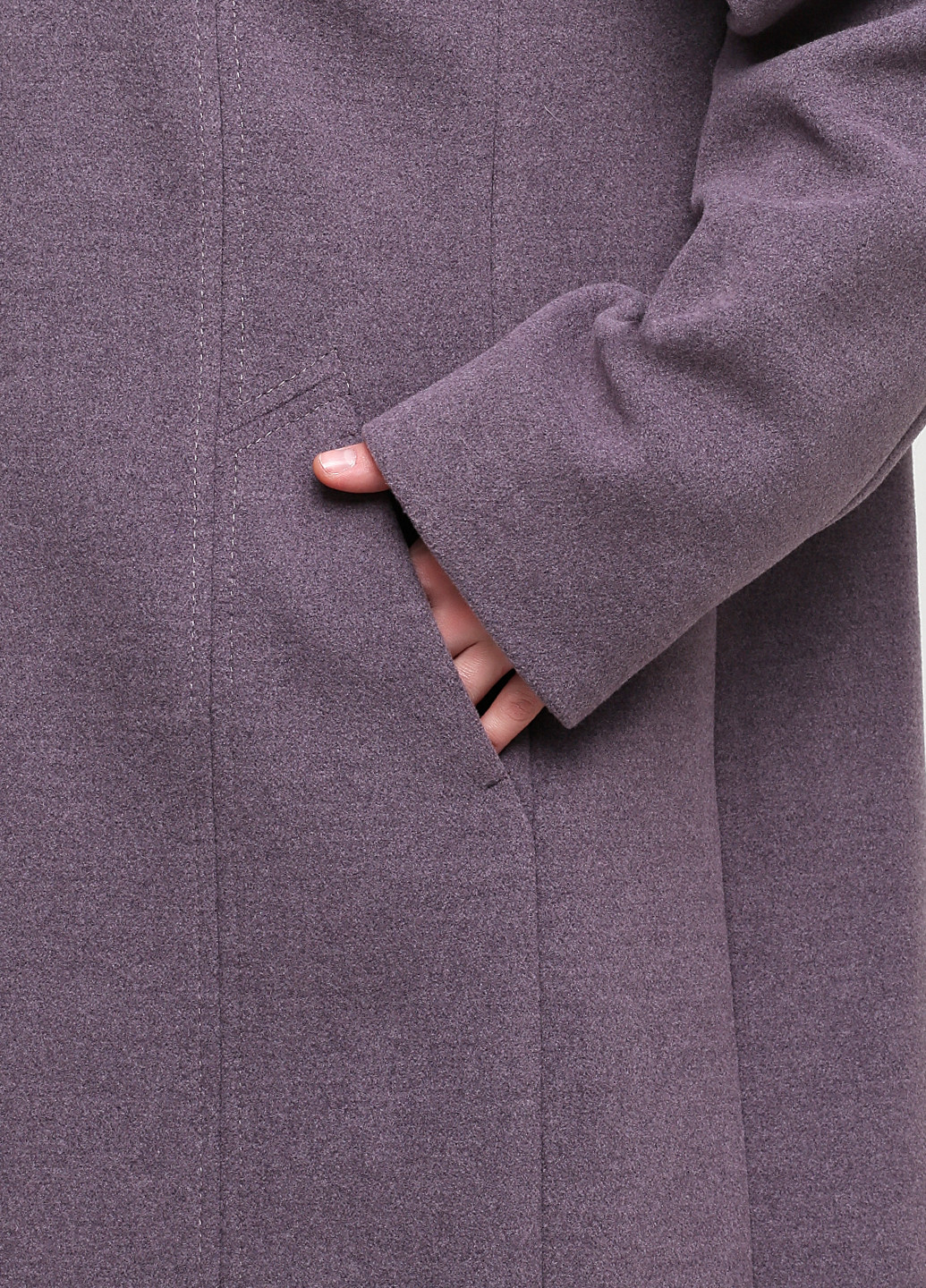 Фиолетовое демисезонное Пальто однобортное Шикарные меха