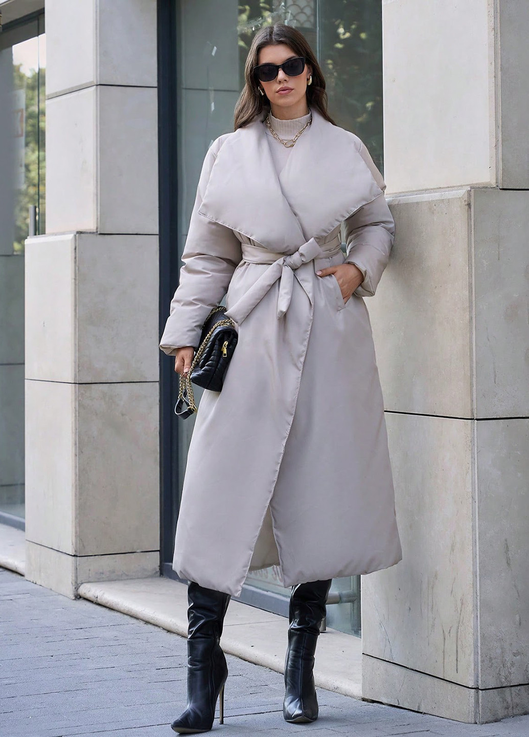 Світло-сіра зимня куртка куртка-ковдра SHEIN