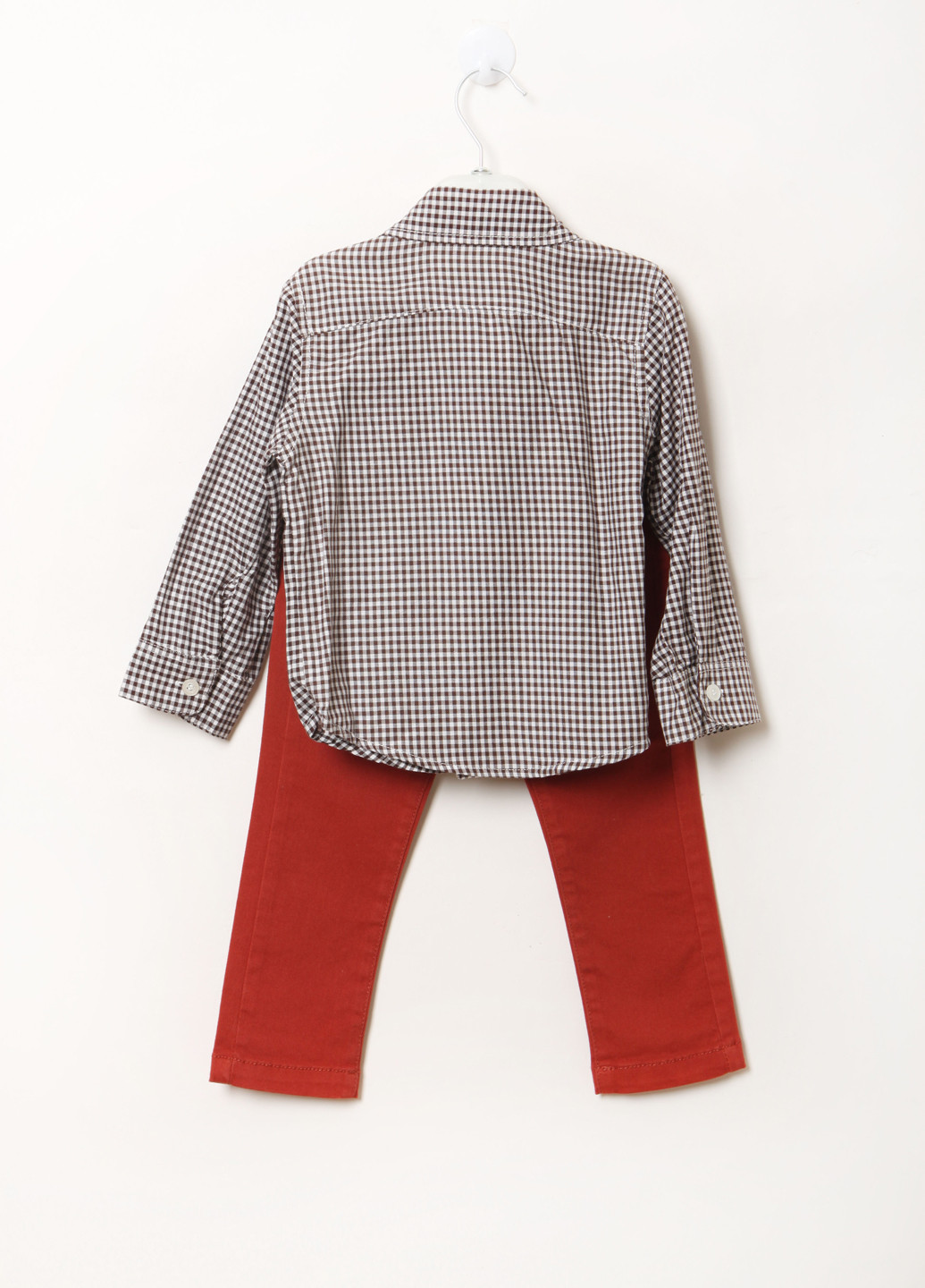Бежевый демисезонный костюм (кофта, рубашка, брюки) тройка Mtp