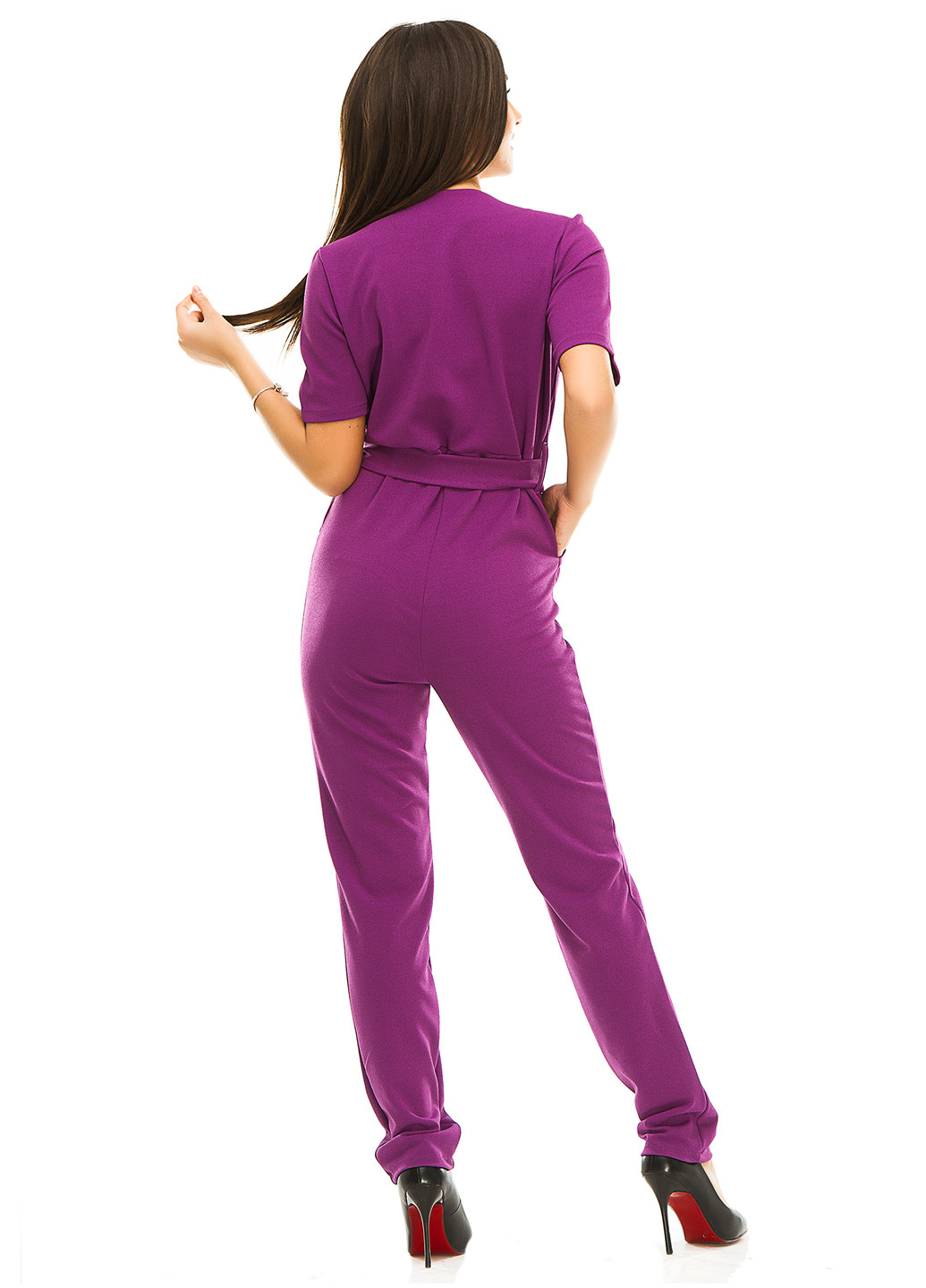 Комбинезон Marini комбинезон-брюки однотонный фиолетовый кэжуал