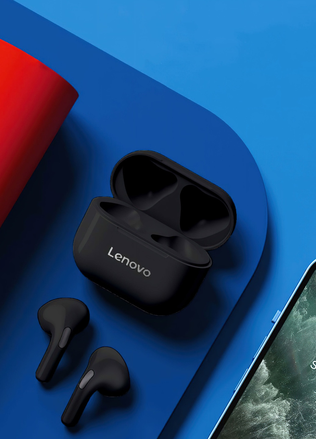 Безпровідні навушники LP40 / Бездротові навушники з мікрофоном Bluetooth для Айфона та Андроїд 8469 Чорний 62967 Lenovo (254695227)