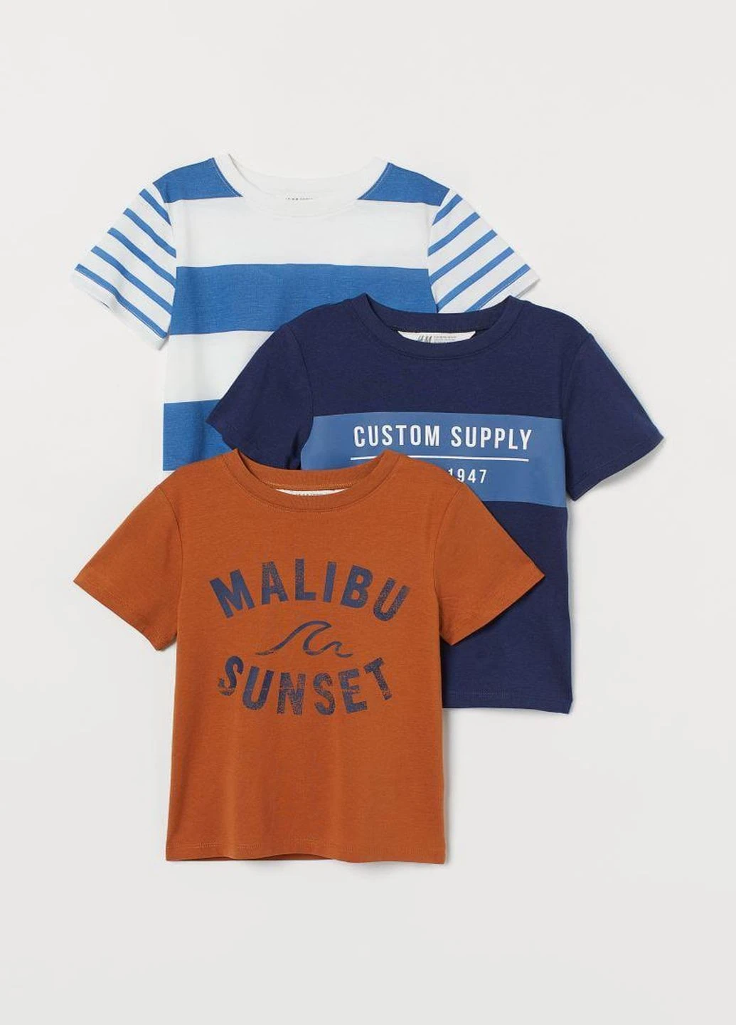 Коричневая летняя футболка H&M