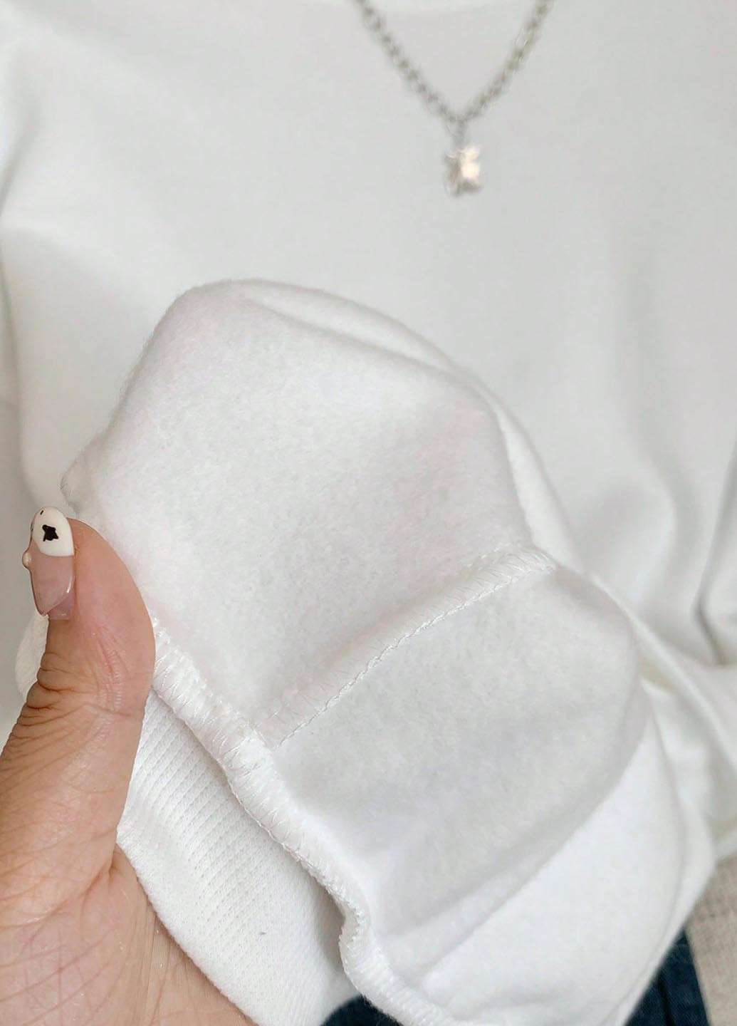 Белый свитшот SHEIN рисунок без декора (347152799)