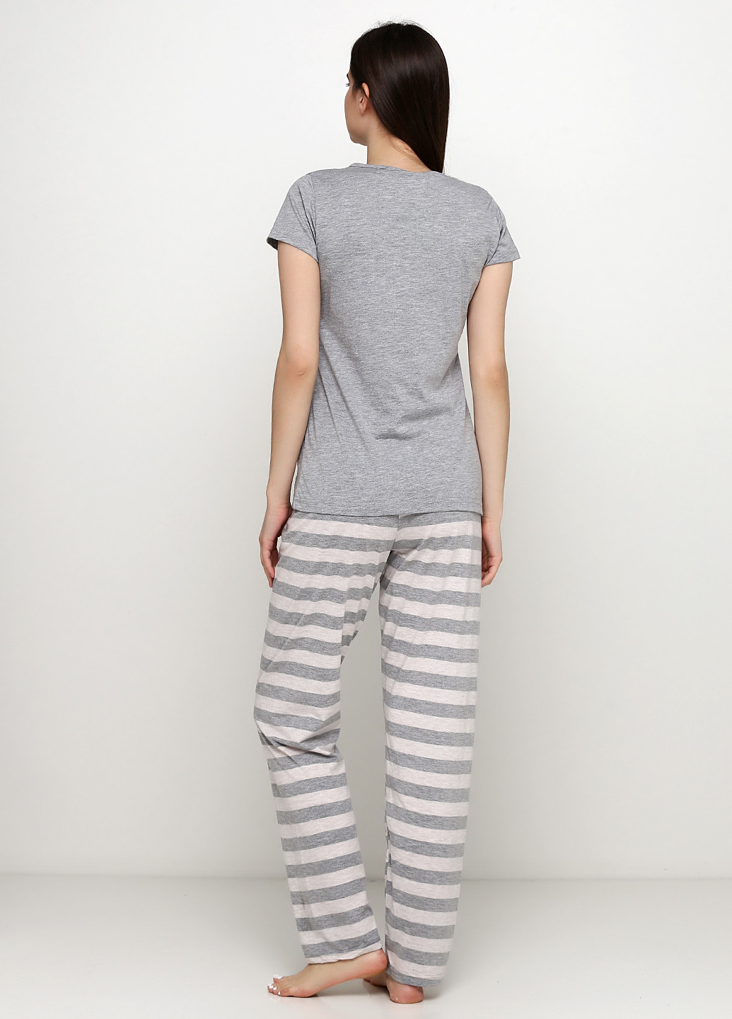Серая всесезон пижама (футболка, брюки) футболка + брюки Sexen