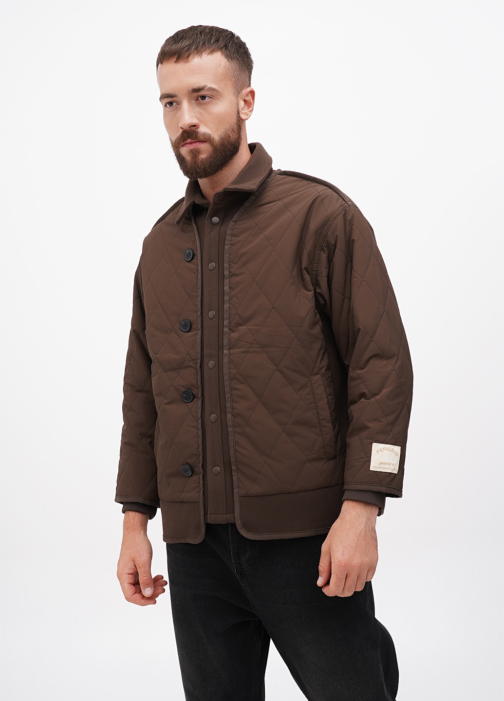 Темно-коричневая демисезонная куртка куртка-лайнер H&M