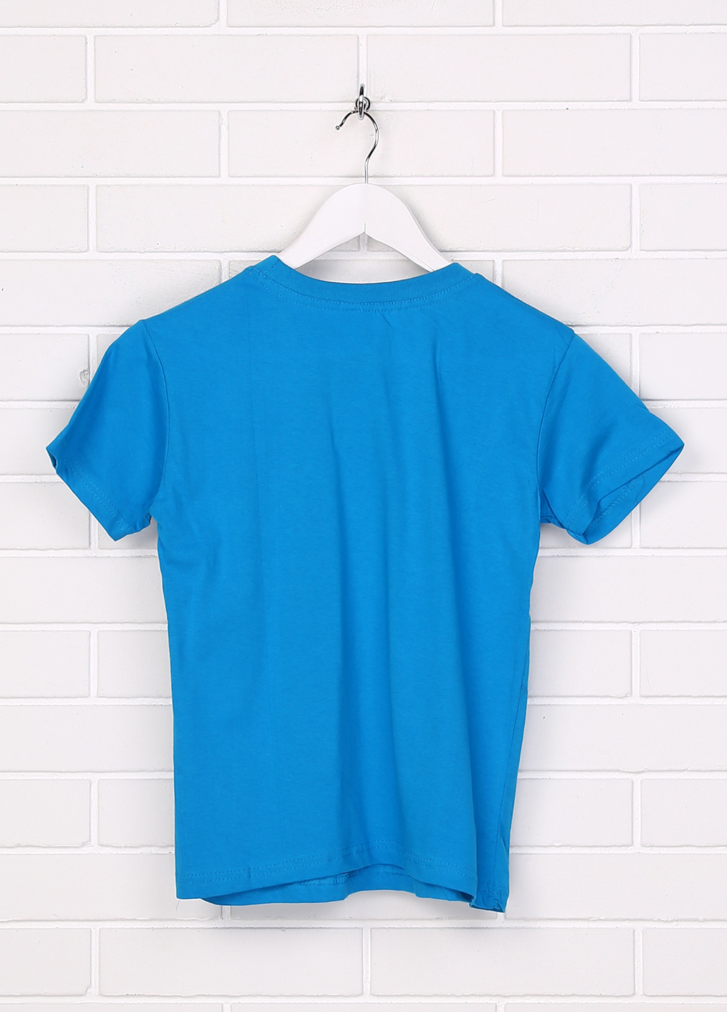 Синяя летняя футболка с коротким рукавом No Brand