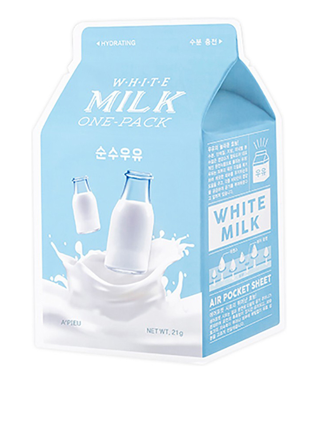 Увлажняющая тканевая маска с молочными протеинами и экстрактом алоэ White Milk One-Pack 21 г A'pieu (88101465)