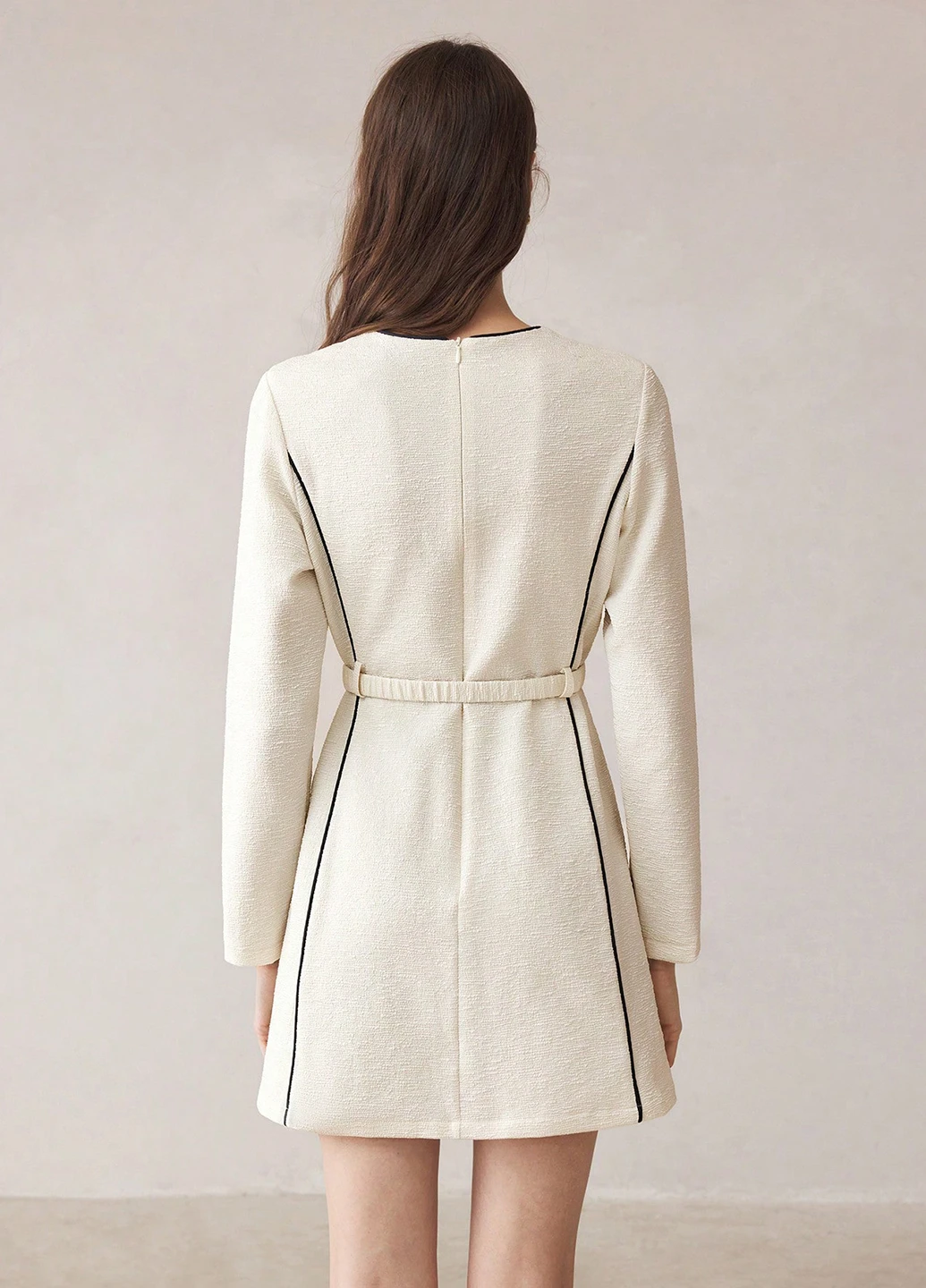 Молочное праздничный, деловое платье а-силуэт SHEIN однотонное