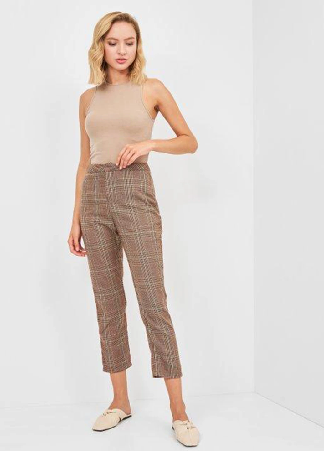 Кюлоти демісезон,коричневий в клітку, Missguided (251696880)