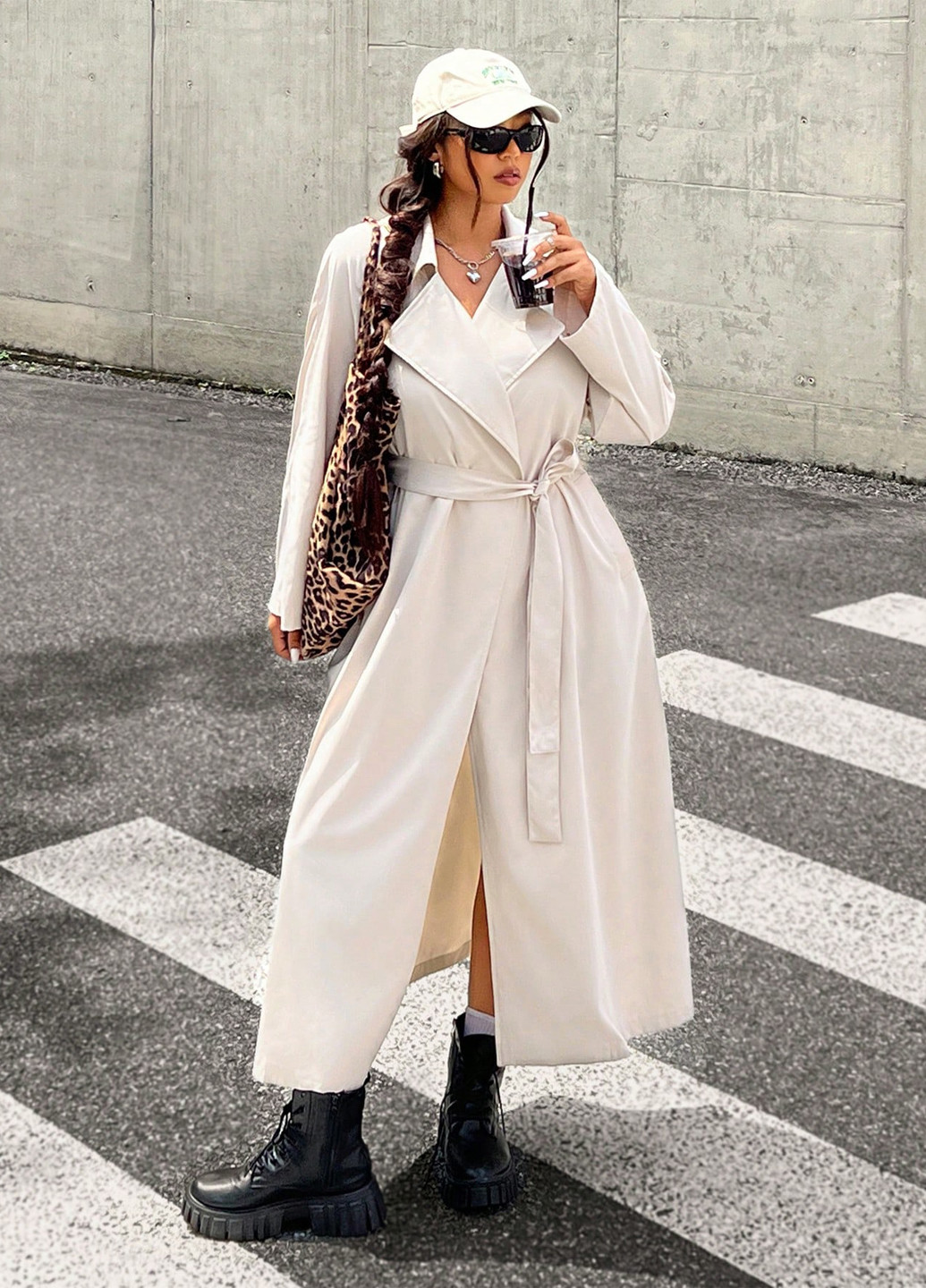 Плащ SHEIN тренчкот без застежки демисезон (332312807)