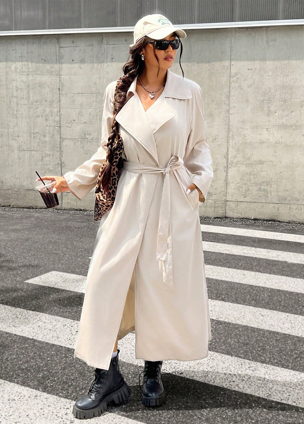 Плащ SHEIN тренчкот без застежки демисезон (332312807)