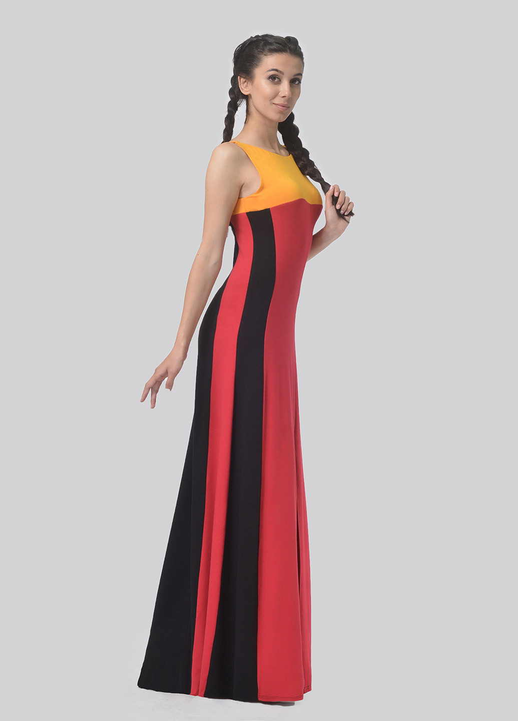 Комбинированное кэжуал платье а-силуэт Agata Webers однотонное