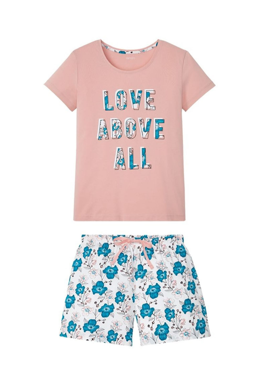 Персиковая всесезон пижама (футболка, шорты) футболка + шорты Esmara
