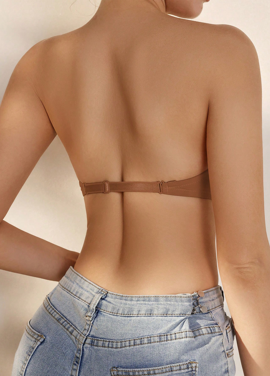 Світло-коричневий балконет бюстгальтер SHEIN з кісточками поліамід