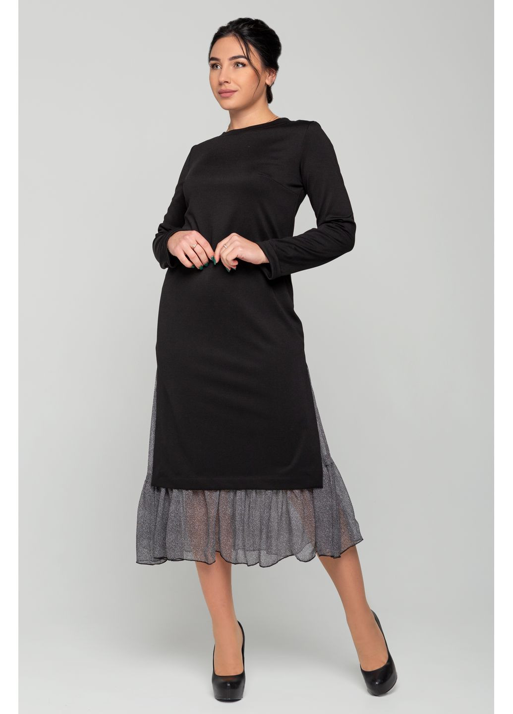 Черное кэжуал платье -blk Alpama однотонное