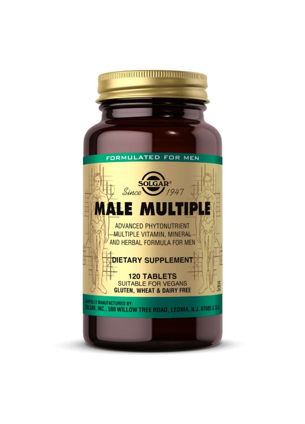 Витамины для мужчин Male Multiple (120 таб) солгар мейл мультипл Solgar (255409252)