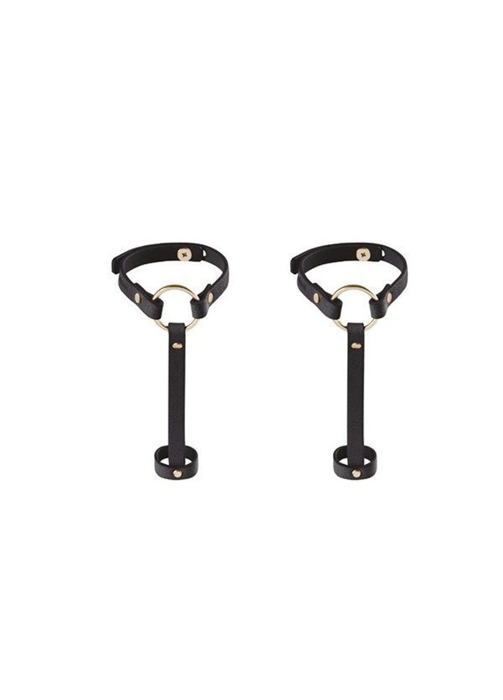 Пара браслетов на запястье и палец MAZE Hand Bracelet Harness Black Bijoux Indiscrets (252383325)