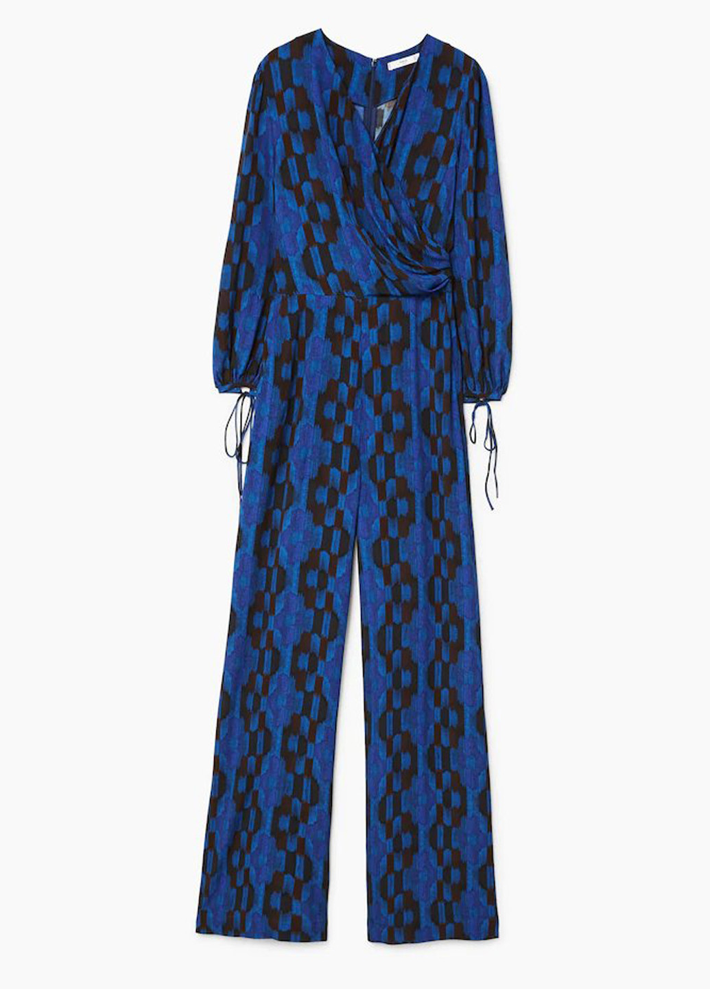 Комбинезон Mango комбинезон-брюки абстрактный синий кэжуал вискоза