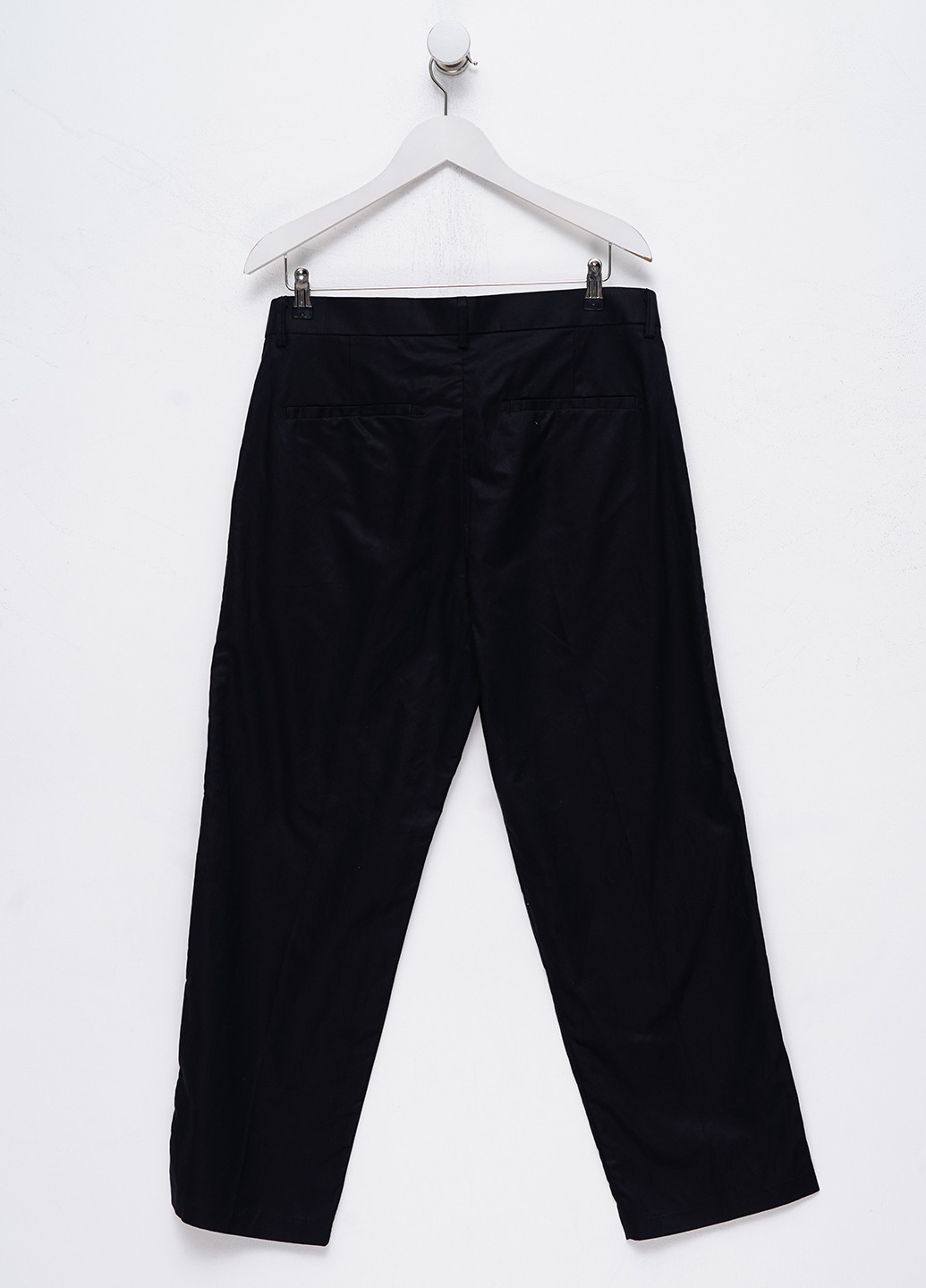 Черные кэжуал демисезонные прямые брюки H&M