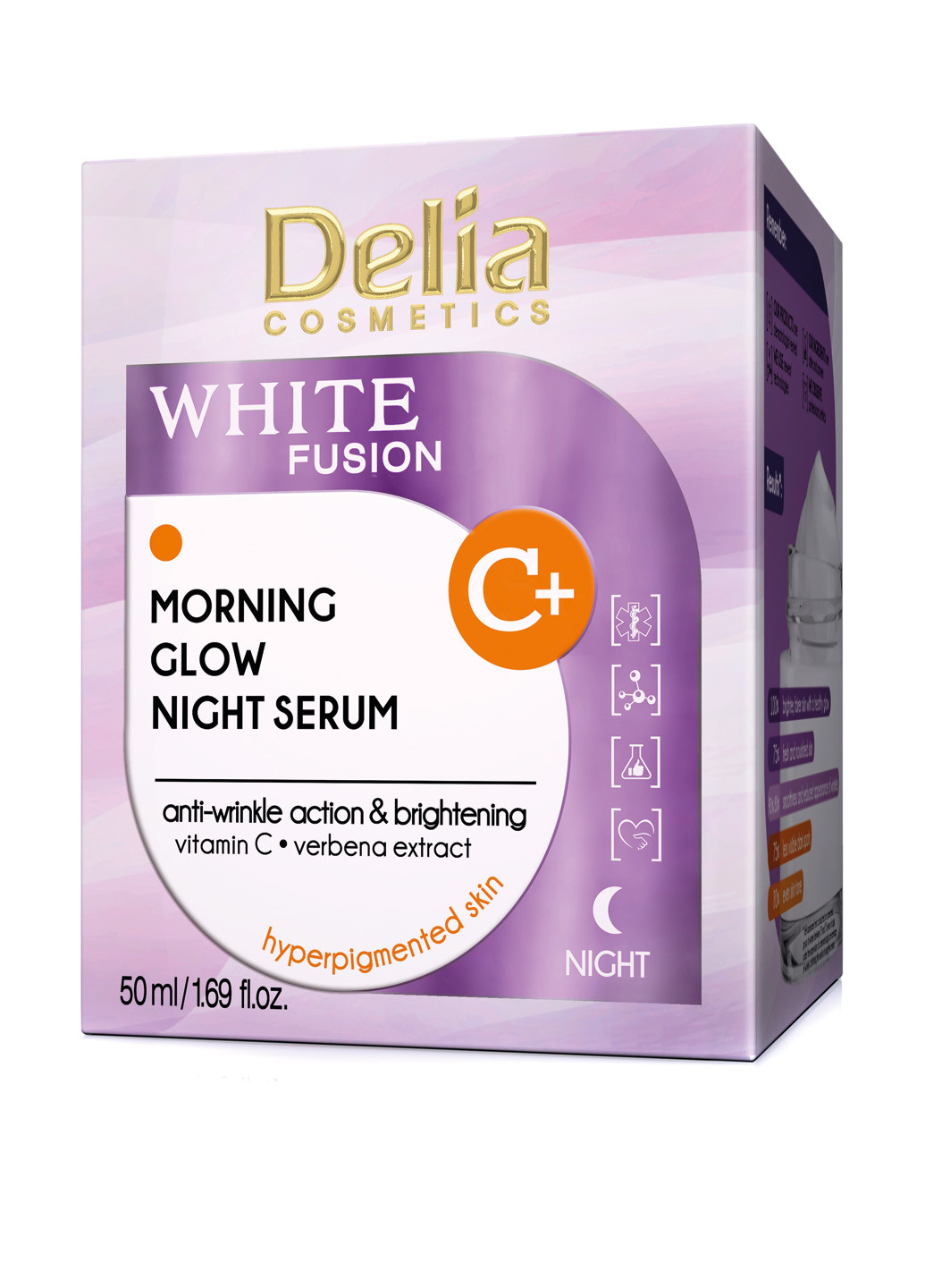 Сироватка осветляющая White fusion c + (нічна), 50 мл Delia Cosmetics (68486538)