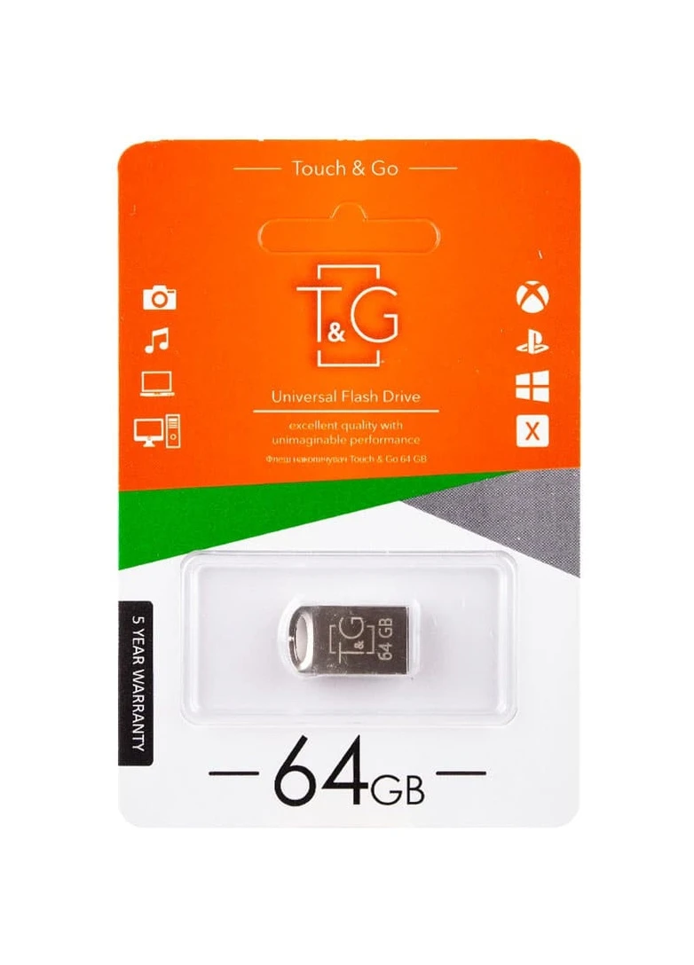 Флеш-драйв USB Flash Drive 105 Metal Series 64GB (Серебряный) T&G (253201474)