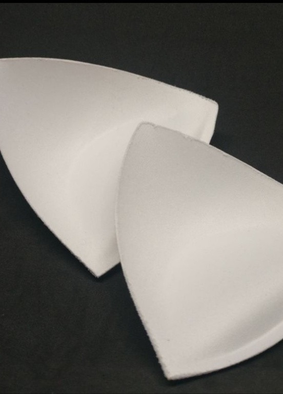 Треугольные чашки для купальника ДВОЙНОЙ ПУШ АП 2см белые для маленькой груди А В PUSH UP 2D треугольники Po Fanu (252644585)