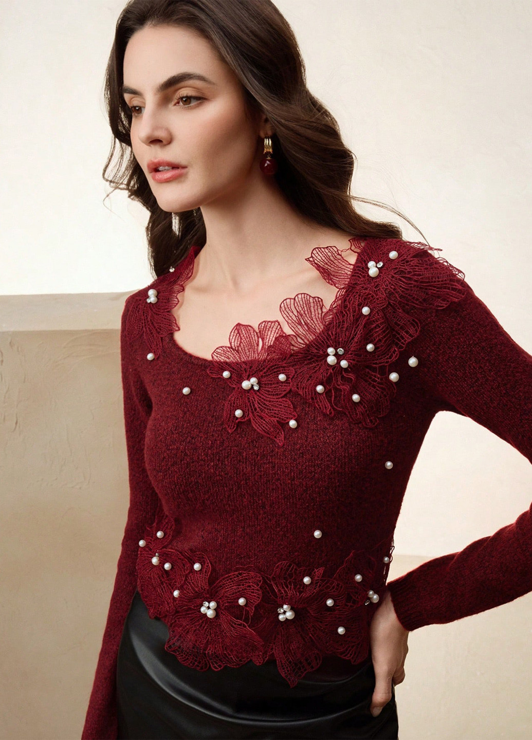 Бордовий демісезонний джемпер джемпер SHEIN