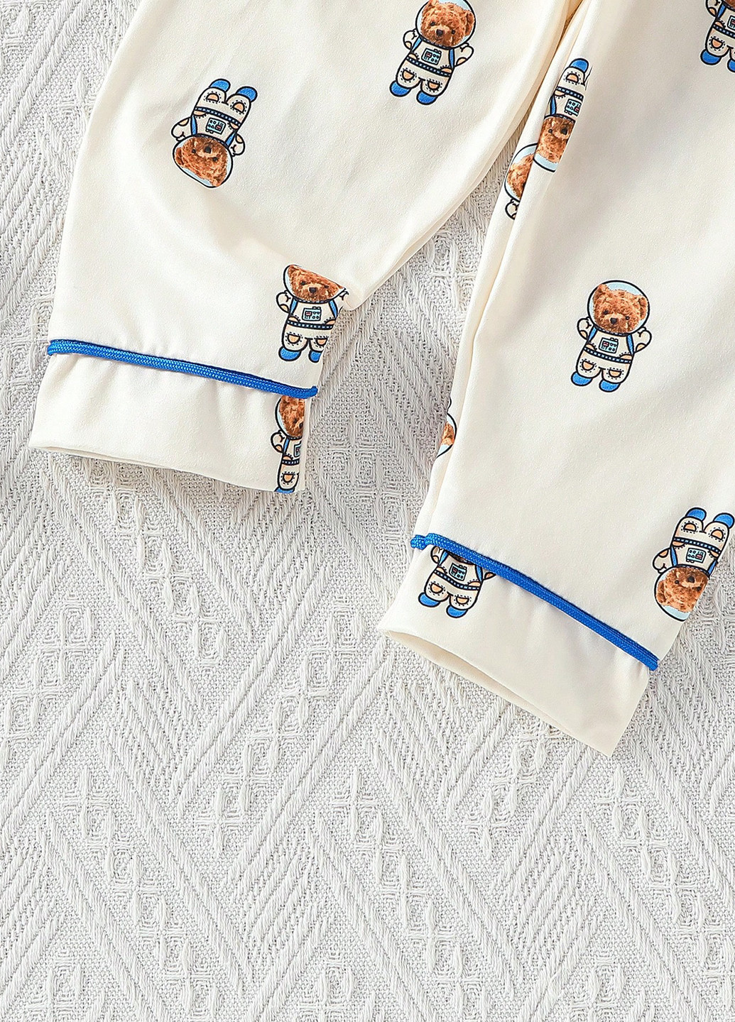 Кремовая всесезон пижама (рубашка, брюки) рубашка + брюки SHEIN