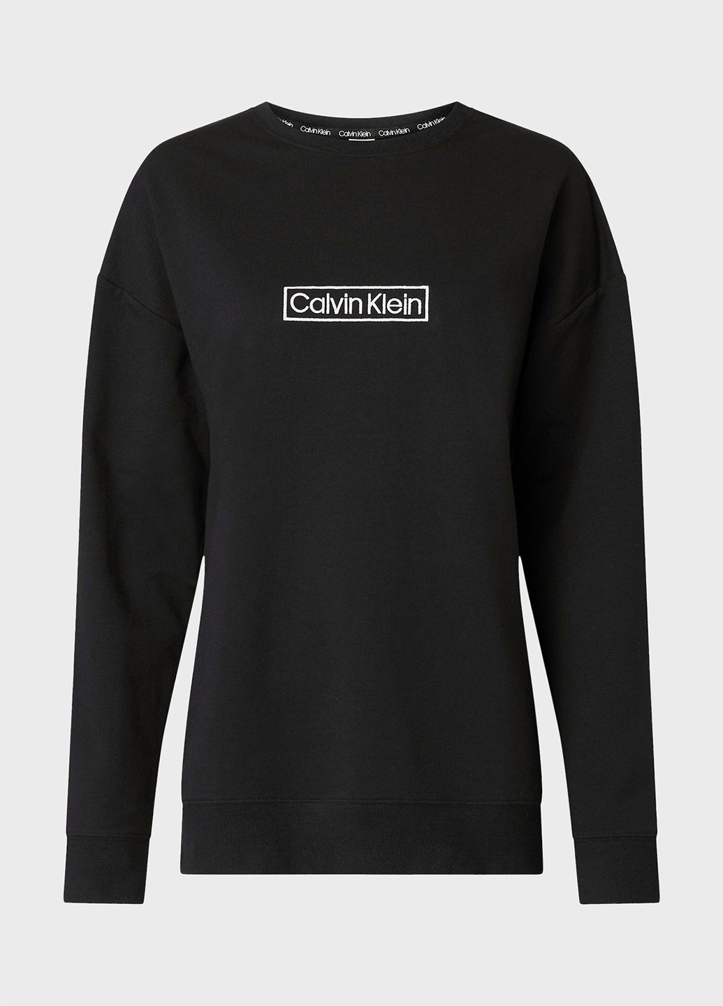 Черный свитшот Calvin Klein однотонный вышивка (328105201)
