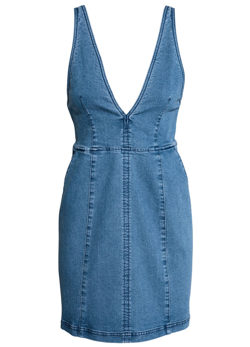 Синее джинсовое платье H&M однотонное