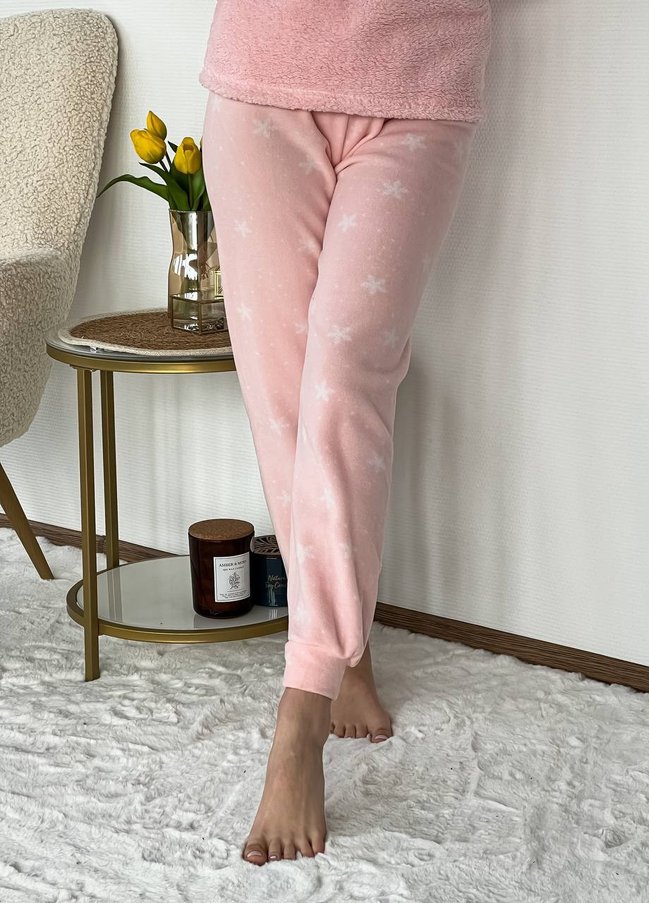 Розовая пижама женская ттеплая No Brand