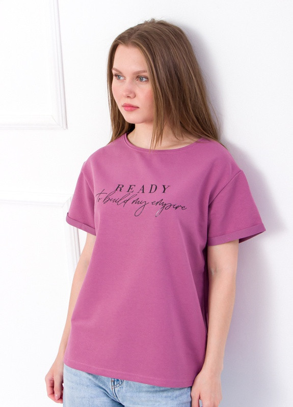 Розовая летняя футболка женская Носи своє 8127