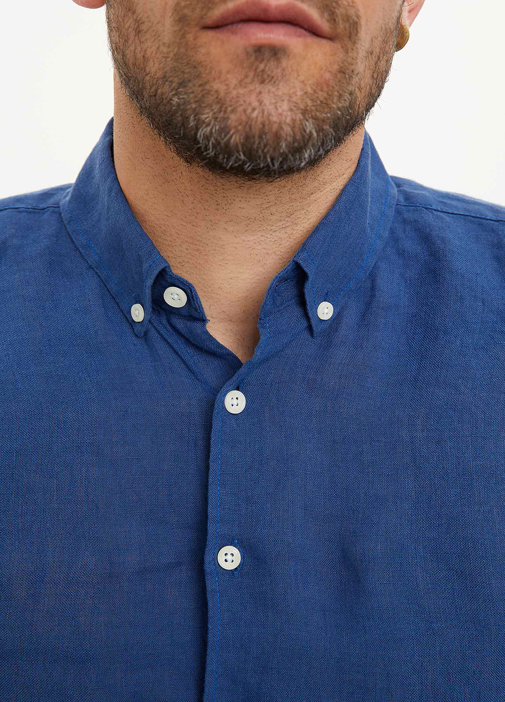 Синяя кэжуал рубашка DeFacto