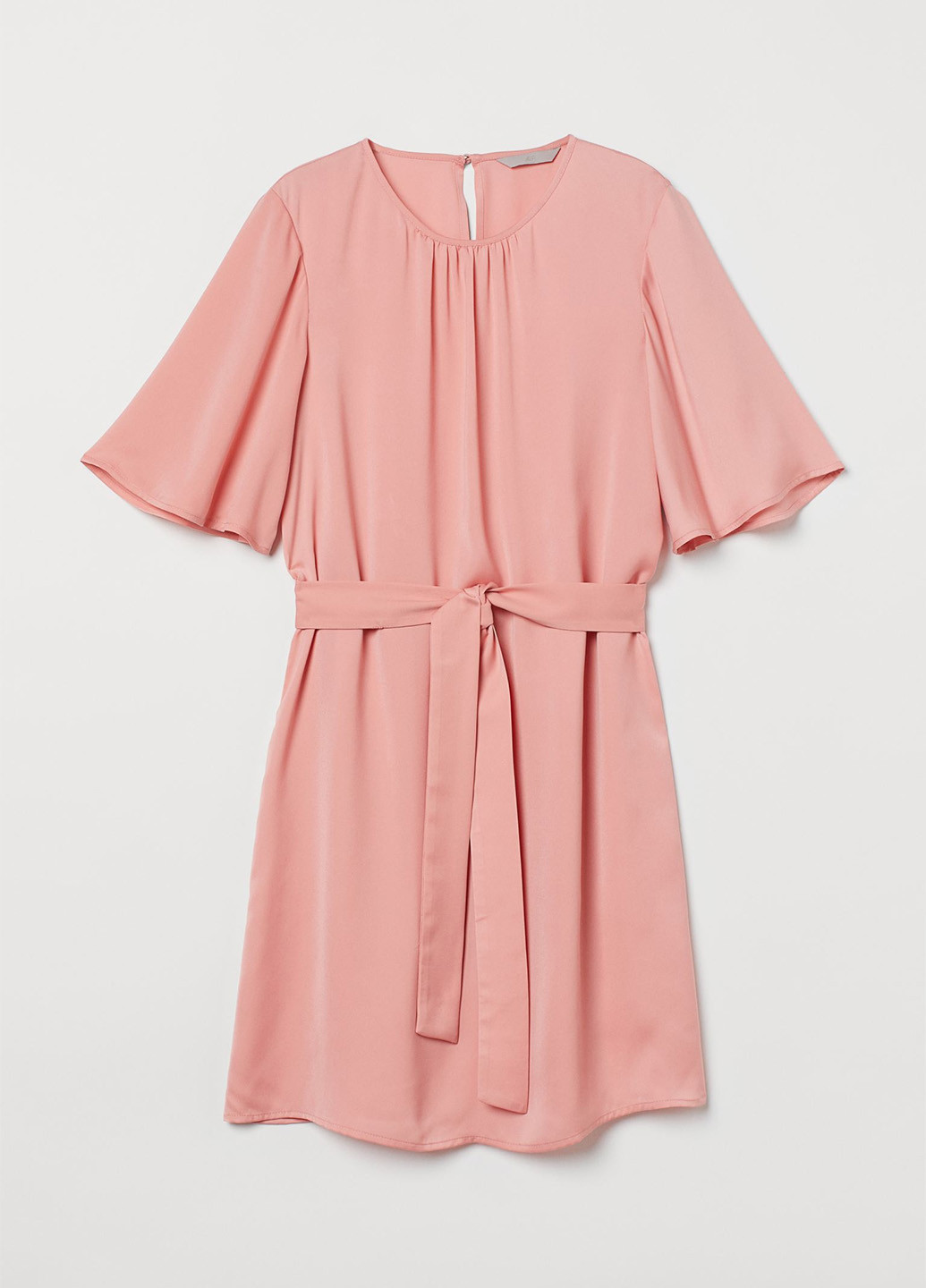 Коралловое кэжуал платье H&M однотонное