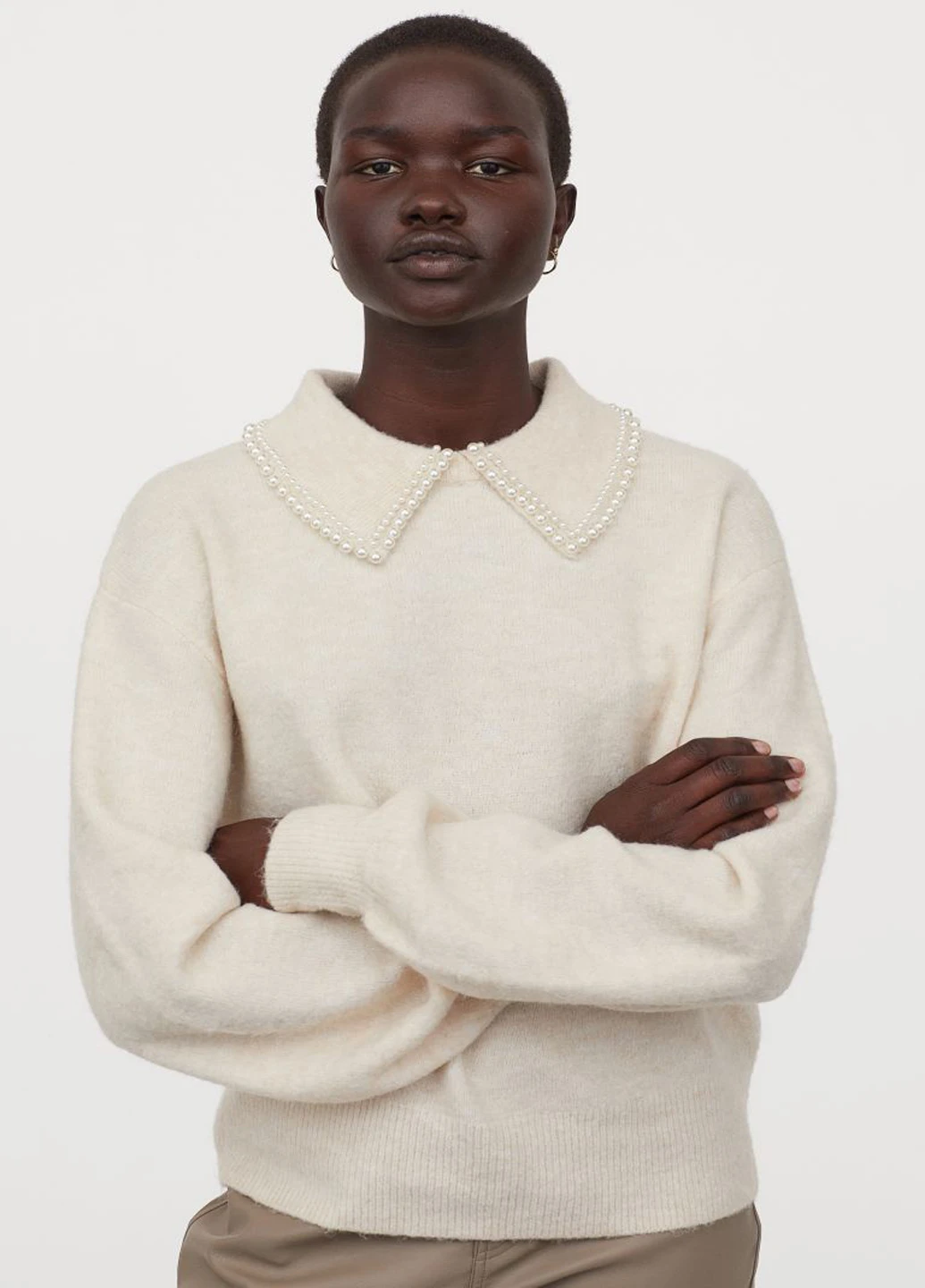 Молочный демисезонный свитер H&M