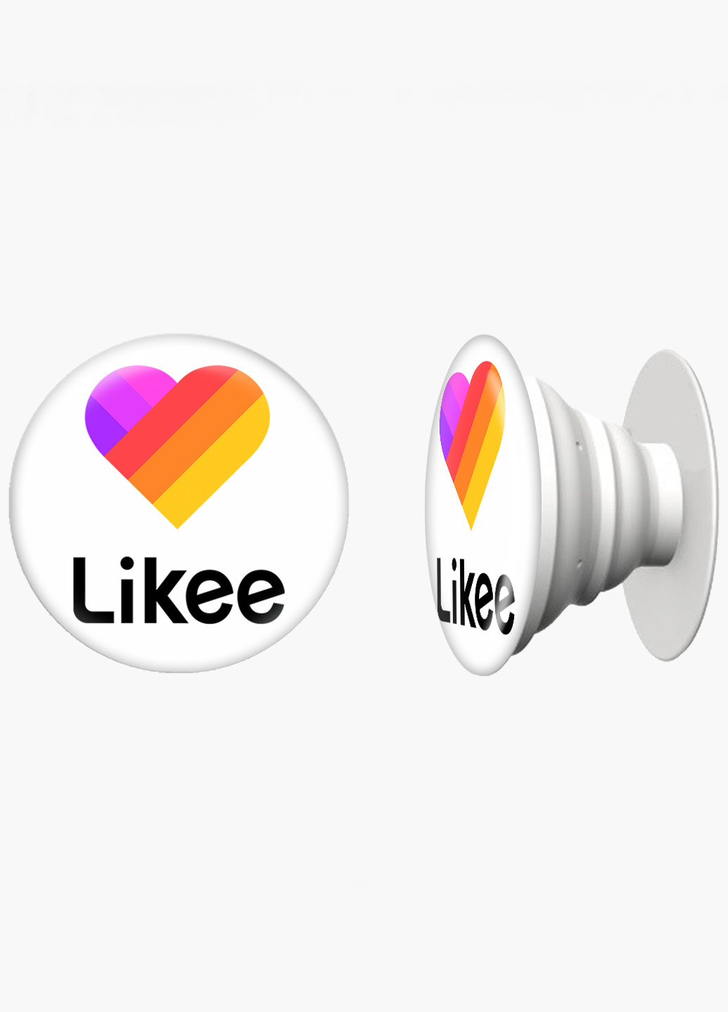 Попсокет (Popsockets) тримач для смартфону Лайк (Likee) (8754-1041) Чорний MobiPrint (216748420)