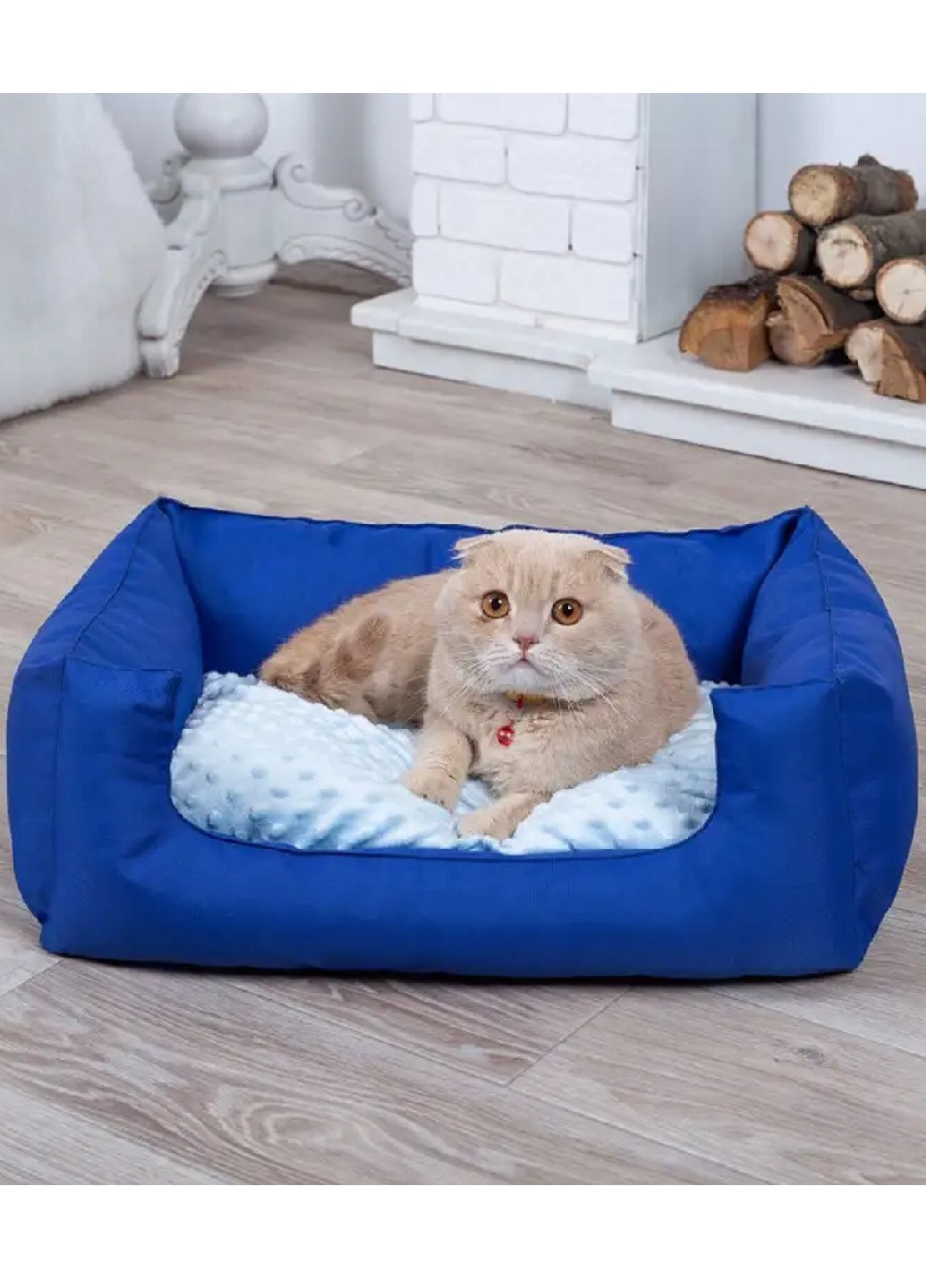 Лежак лежанка для котів та собак спальне місце 60х45 см (879543-De) Синій Francesco Marconi (250472305)