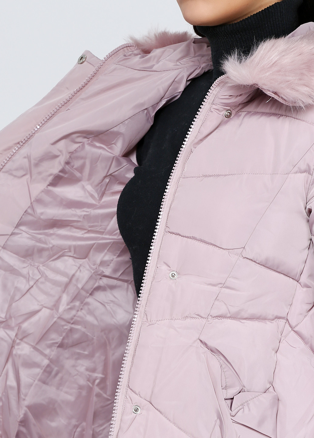 Розово-лиловая зимняя куртка Qihoyn