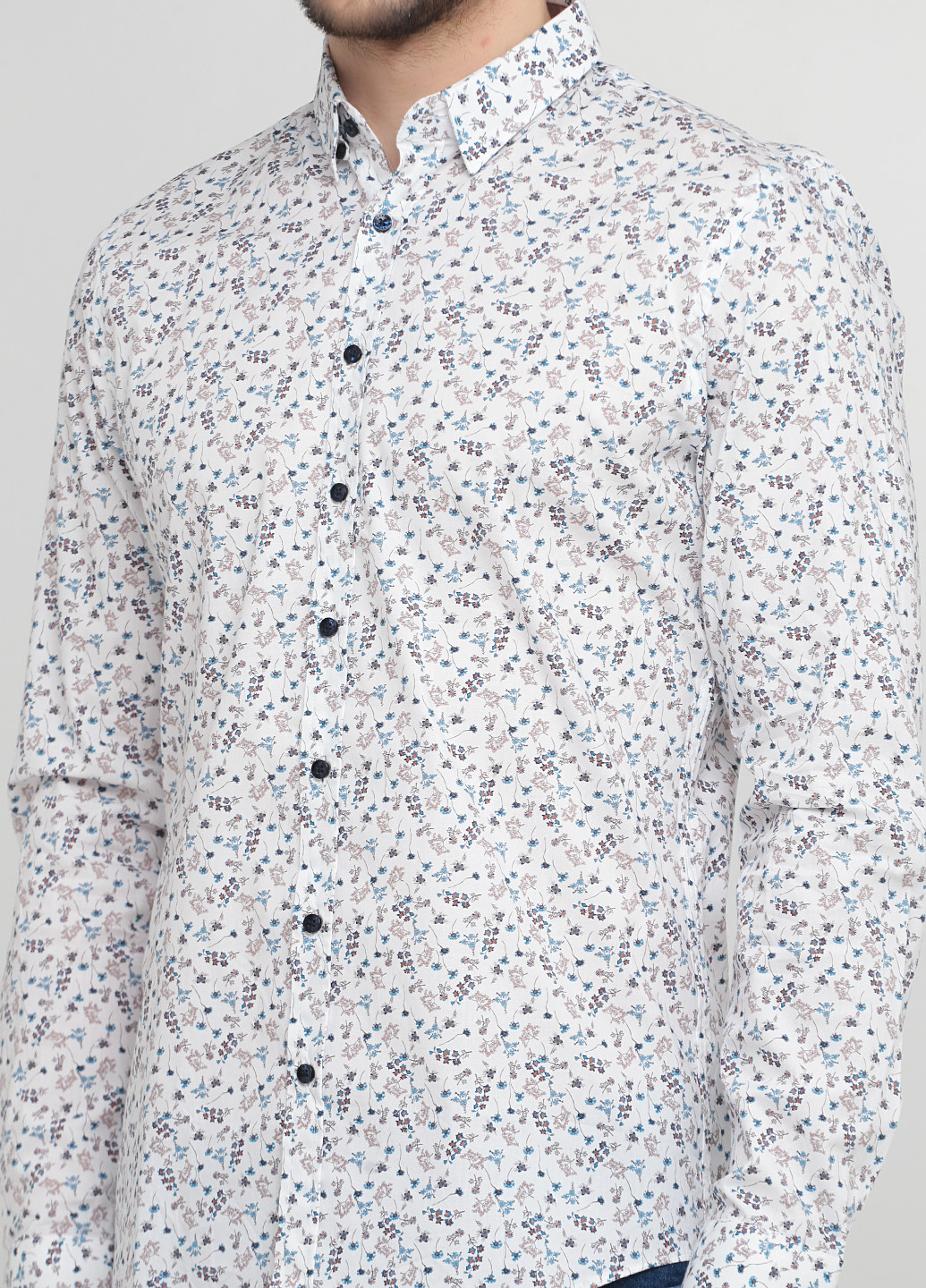 Белая кэжуал рубашка с цветами Benson & Cherry