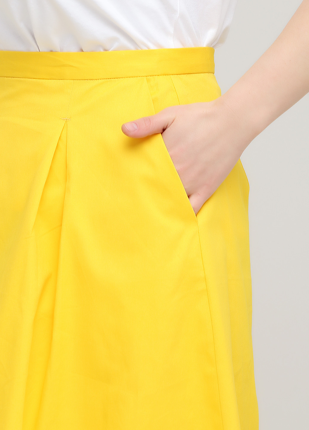 Желтая кэжуал однотонная юбка Heine клешированная