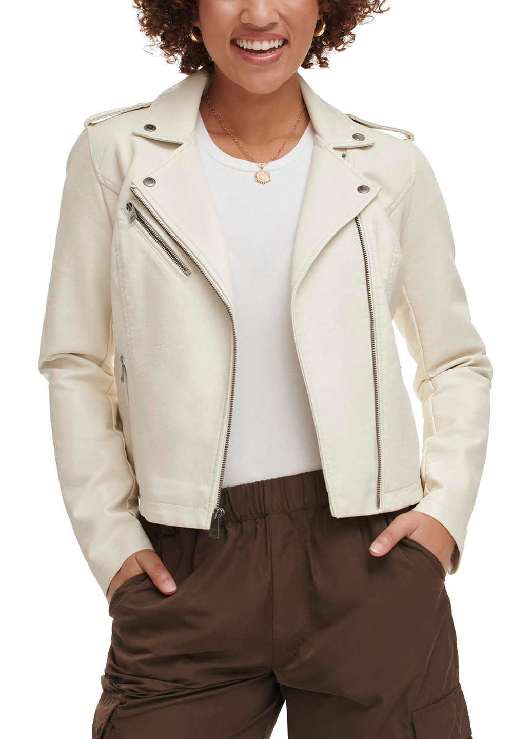 Молочная демисезонная куртка косуха Levi's