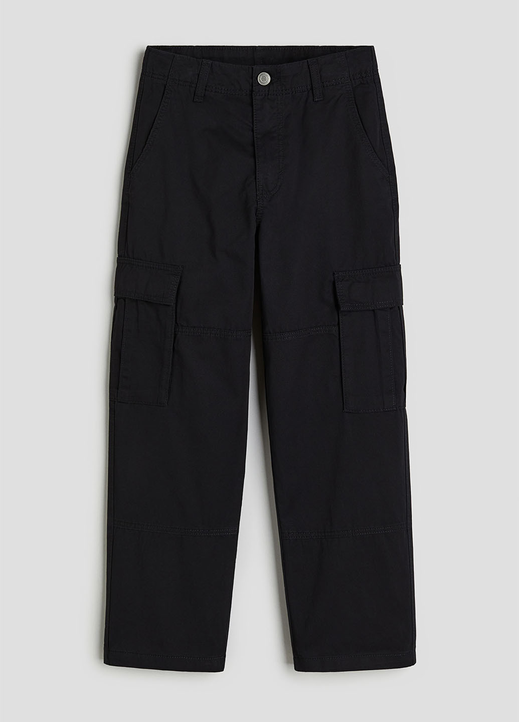 Черные кэжуал демисезонные брюки карго H&M